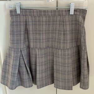 Altar'd State Gray Plaid A-Line Skirt